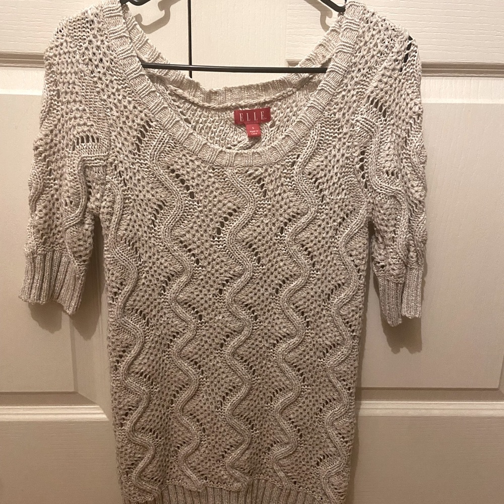 Cream shimmery sweater size Small